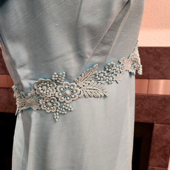 🖤 VINTAGE Unique Robin's egg blue 60s mod Jackie MCM dress coat set - Picture 7 of 7